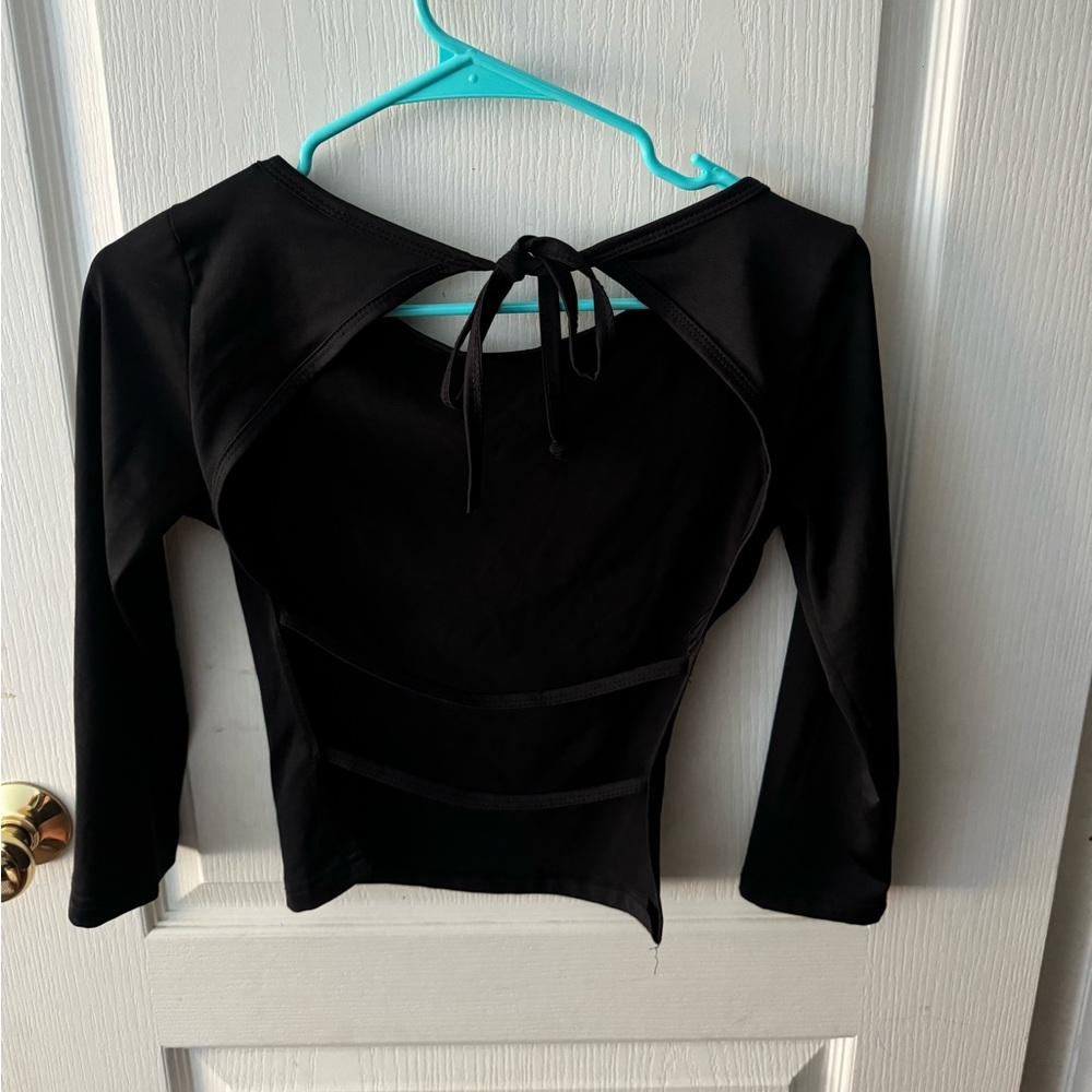 Black Open Back Long Sleeve